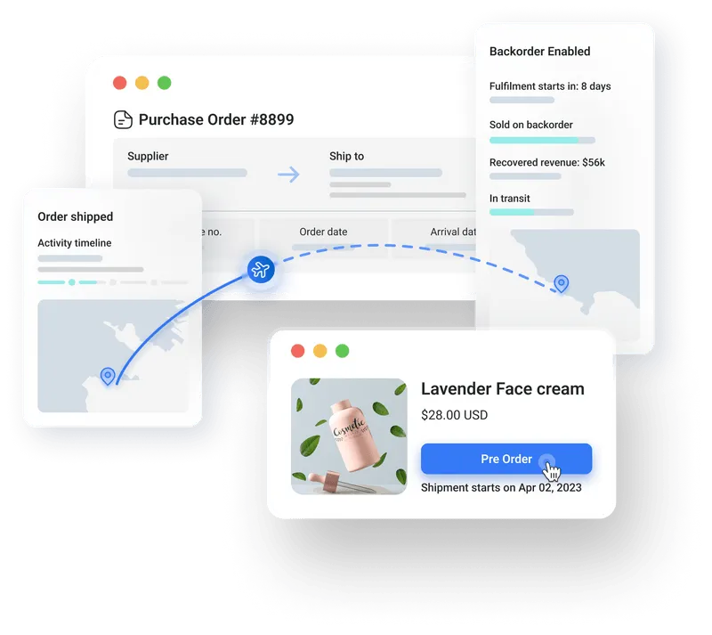 Images sowing a couple features of Fabrikatör inventory management solution.