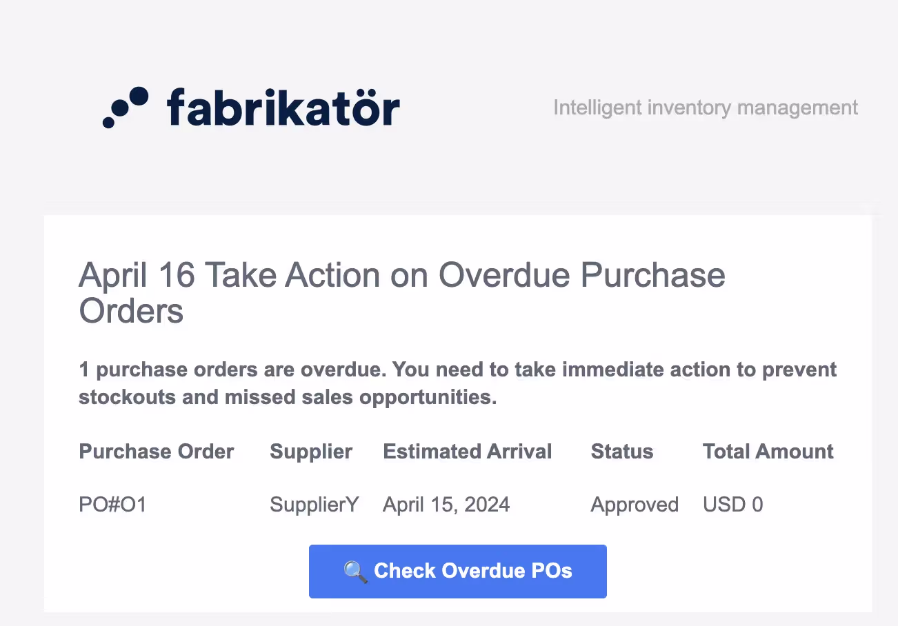 Overdue PO Emails
