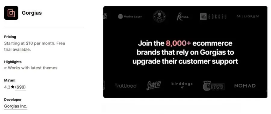 Image showing Gorgias as the efficient customer support app for Shopify Black Friday and Cyber Monday.