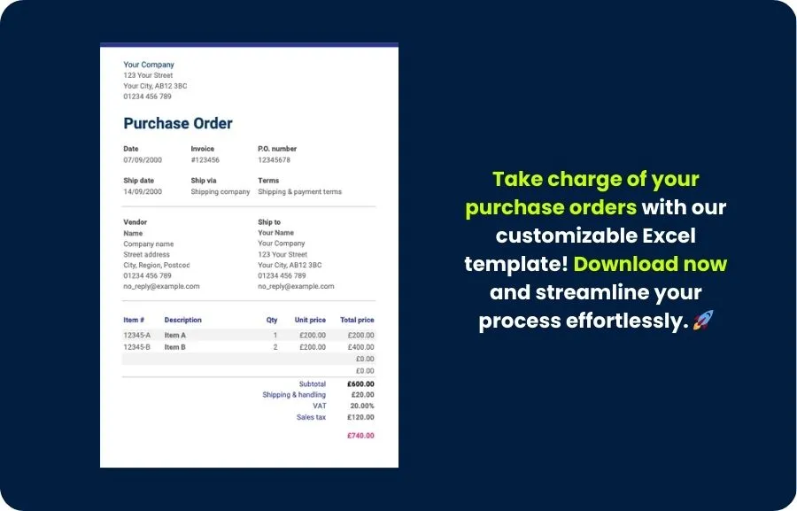 Fabrikatör Purchase Order Template