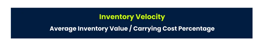 Inventory velocity rate / inventory velocity formula