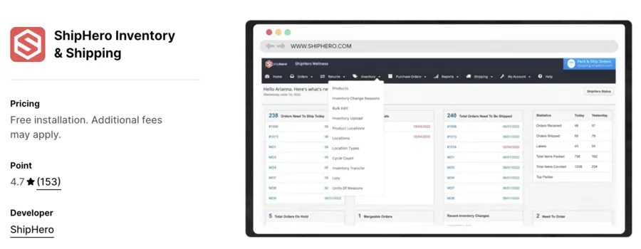 ShipHero Inventory & Shipping for Shopify