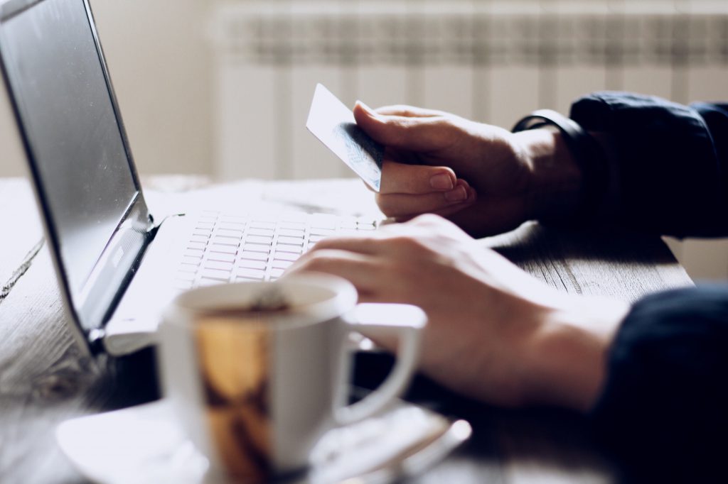 A customer sopping online.