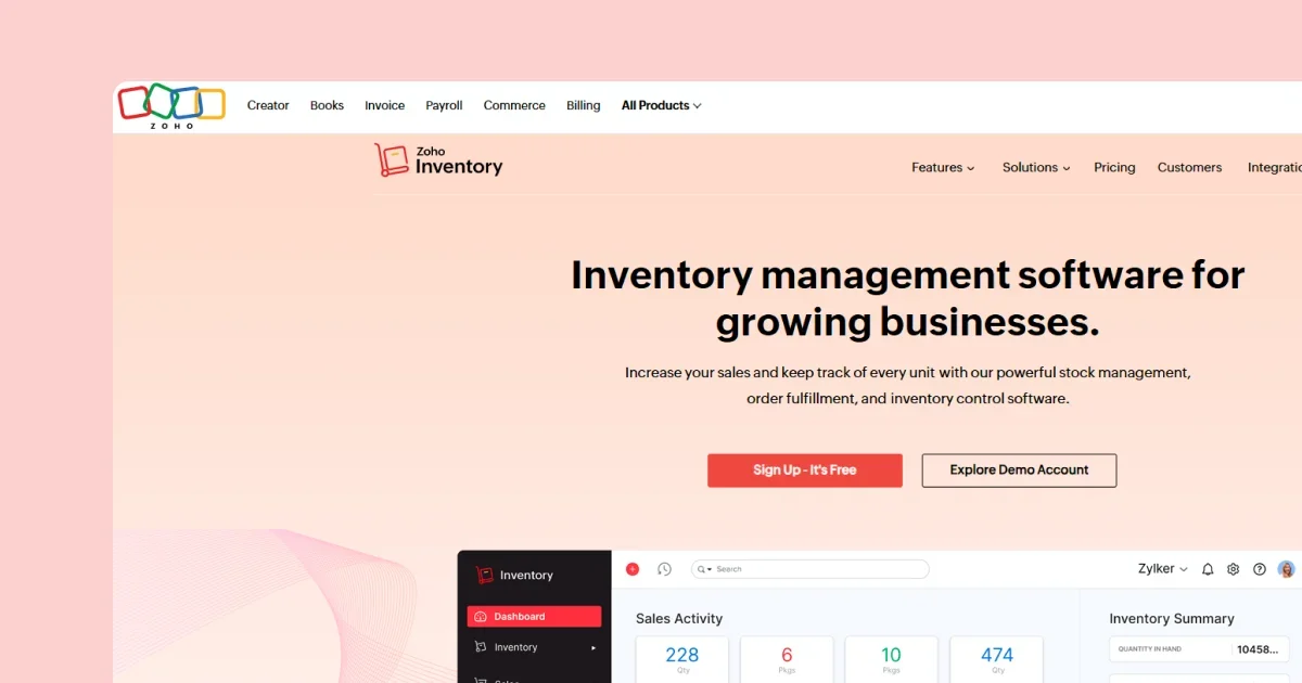 zoho-inventory-homepage