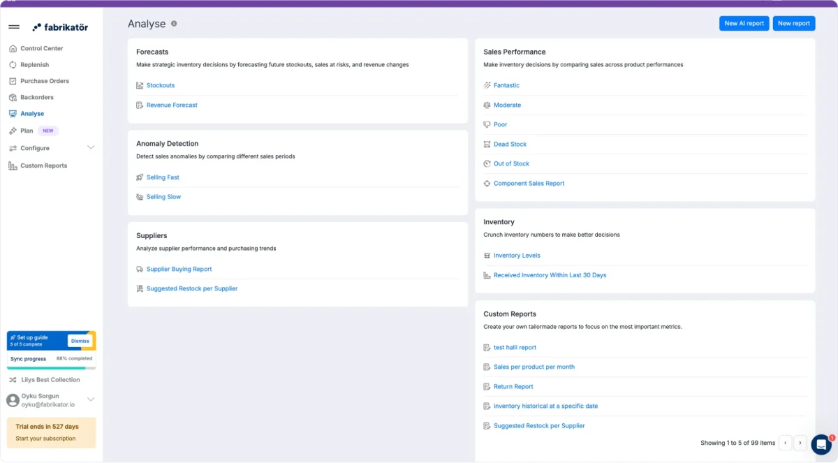 Fabrikator Analytics Feature