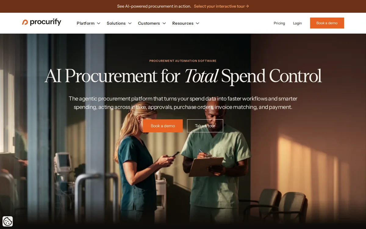 Procurify homepage screenshot