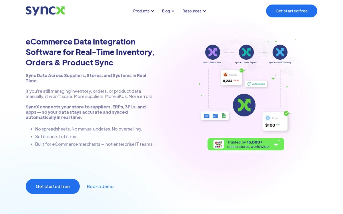 Stock Sync homepage screenshot