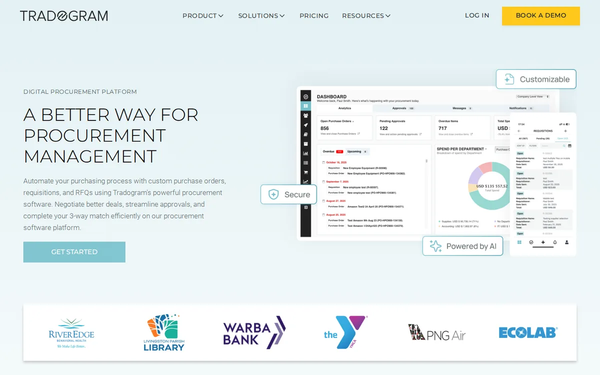 Tradogram homepage screenshot